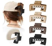 Hat-Friendly Claw Clips for Baseball & Trucker Hats - 4 Pcs Strong Grip Hair Clips for Thick or Thin Hair, Women’s Hair Accessories (4ps D)