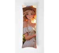 Hat Girl Body Pillow Case Cover 50x135cm, Long Backrest Cushion Pillow Protector with Zipper, Decorative Bedding Pillowcase, Soft Body Pillow Cover for Couch Bedroom Nature