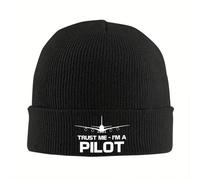 Hat Gorros de Punto Personalizados con la Frase Confía en mí Soy piloto Gorros Invierno cálidos Unisex para Adultos avión aviación Regalos Deportes al Aire Libre