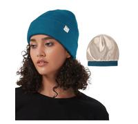 Hat Hut - Gorro de invierno para mujer y hombre, forro de satén para mujer, gorro tejido para cabello, Slouch Beanie unisex, Talla única