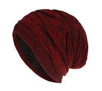Hat Keep - Gorros de algodón para invierno, a la moda, de felpa, unisex, de punto, para esquí, gorra elástica, rosso, Talla única