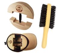 Hat Mate - Ensanchador de sombreros prémium con cepillo para sombreros y libro electrónico adicionalesMadera maciza, talla única, resistente, ensanchador de sombreros que se adapta perfectamente, los sombreros ya no aprietan, cepillo para la ropa, ensanchador para sombreros de cowboy o fedora