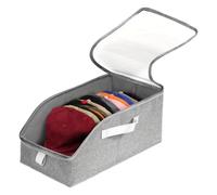 Hat Organizer For Closet - Large Stackable Box With Clear Window Lid | Ball Cap Storage Organizer For Scarves, Shelf, Travel, Desktop, Home, Apartment, Room, Holiday, Birthday, Offices, RV, Wardrobe O