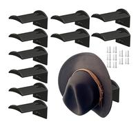 Hat Rack - 10-Piece Adhesive Hanger, Wall-Mount Hat Holder Organizer for Home, Entryway, Bedroom, Closet, Garage, Doorway, RV, and Cowboy Hats Storage and Display Rack