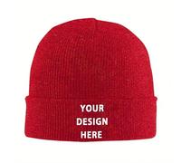 Hat Tu diseño aquí Gorros Gorras Unisex Hip Hop Gorro de Punto cálido para Invierno Adultos Personalizado con Logotipo Estampado Letras Deportes Aire Libre Regalos