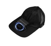 Hat with Fan - 3 Speed Mesh Baseball Outdoor Sports Gear | Solar Powered Sun Hat | Cooling Cap for Hiking Fishing Running Cycling Walking Festival Beach Camping And SummerTime Use, Negro , 3XS