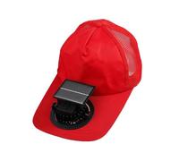 Hat with Fan - 3 Speed Mesh Baseball Outdoor Sports Gear | Solar Powered Sun Hat | Cooling Cap for Hiking Fishing Running Cycling Walking Festival Beach Camping And SummerTime Use, rojo, 3XS