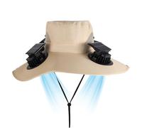 Hat with Fan - Solar Powered 4 Head Cooling Sun Cap | Wide Brim UV Protection Fisherman Hat | Cooling Cap For Women Men Fishing Hiking Beach Golf Travel