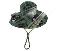 Hat with Fan, Wide Brim Sun Protection Cooling Hat, Lightweight Breathable Summer Headwear with Built In Solar Fan, Outdoor Sunshade Hats for Fishing Camping Hiking Beach Gardening Travel