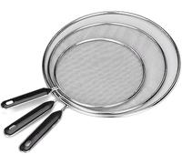 HATANSE 3 Piezas Tapa Antisalpicaduras Cocina Pantalla Antisalpicaduras de Acero Inoxidable Protector Salpicaduras con Mango Tapa a Prueba de Aceite Diámetro 19cm 25cm 29cm