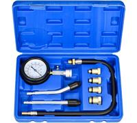 HATANSE Comprobador de Compresión para Motores de Gasolina Compresor Probador 0-20 Bar - 0-300 PSI con 4 Adaptación M10 M12 M14 M18 para Automóviles y Motocicletas (Azul)