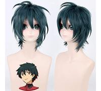 ¡Hataraku Maou-Sama! Peluca De Cosplay De Satan Jacob Para Hombre, Niños, Disfraz De Anime Japonés, Peluca De Pelo Sintético Verde Oscuro Para Fiesta De 35Cm