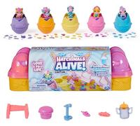 HATCHIMALS Alive, cartón de Huevos Rosa y Amarillo con 6 Minifiguras en Huevos Que se rompen Solos, 11 Accesorios, Juguetes para niños y niñas a Partir de 3 años
