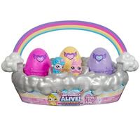 HATCHIMALS Alive, Cesta de Primavera con 6 Minifiguras, 3 Huevos Que se rompen Solos, Divertido Juguete de Pascua y para Regalar, Juguetes para niños y niñas a Partir de 3 años