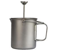 Hatem de Café de Titanio Puro de 750 Ml, PortáTil, Cafetera de Prensa Francesa con Colador de Acero Inoxidable, Cafetera de Viaje