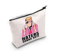 Haters Gonna Hate - Bolsa de maquillaje para el dedo medio del presidente de Estados Unidos, regalo republicano, elección, regalo político, bolsa de cosméticos, Haters Gonna Hate 3uk, moda