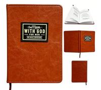HATFRYF Devocional diario One Minute with God for Men, 365 días de oración diaria, libros marrones, cuaderno devocional de cuero marrón, diario para crecimiento espiritual, libro de oración diaria