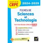 Hatier Crpe - Fiches De Sciences Et Technologie - Epreuve Écrite - Va