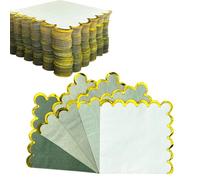 HATIST - 100 servilletas de cóctel festoneadas de 3 capas, 5 colores degradados, servilletas plegadas de 5 x 5 pulgadas, papel desechable para cóctel, ducha, almuerzo, fiesta, recepción, decoración de