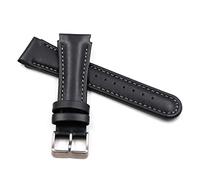HATJZRUM CAREG Accesorios de reloj Pin Hebilla Correa de cuero Hombres Ajuste for Landas Spartan Warrior Spartan Outdoor Sports Strap Watch Band Durable(Black silver buckle)
