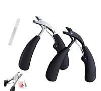 Hatmeo Modern Stainless Steel Large Opening Nail Clippers,Hatmeo Nail Clippers,Large Toe Nail Clippers for Thick Nails,Thick Toenail Clippers for Seniors,Large Toe Nail Clippers (Black+Sliver)