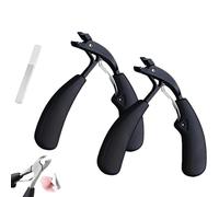 Hatmeo Modern Stainless Steel Large Opening Nail Clippers,Hatmeo Nail Clippers,Large Toe Nail Clippers for Thick Nails,Thick Toenail Clippers for Seniors,Large Toe Nail Clippers (2pcs-Black)