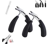 Hatmeo Modern Stainless Steel Large Opening Nail Clippers,Hatmeo Nail Clippers,Large Toe Nail Clippers for Thick Nails,Thick Toenail Clippers for Seniors,Large Toe Nail Clippers (2pcs-Sliver)