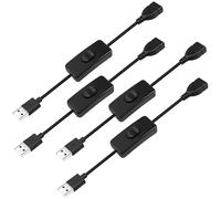 HATMINI cable de extensión USB 4 piezas 5V macho a hembra extensor con interruptor adecuado para 5V ventilador USB, tira de LED, lámpara de escritorio, grabadora de conducción tira de LED