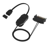 HATMINI Controlador ARGB de 5 V y 3 Pines, Fuente de alimentación SATA, Mando a Distancia ARGB Light Stripe, Modo de luz Integrado, Control Manual de Efectos de luz, para Placas Base o Dispositivos