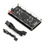 HATMINI Hub ARGB y PWM de 8 Vías - 5V 3 Pines y 4 Pines Con Carcasa Acrílica y Adhesivo 3M - Para Ampliar Ventilador de Placa Base e Interfaz ARGB
