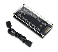 HATMINI Hub LED ARGB de 5 V a 3 pines, 10 vías, 5 V, 3 pines, con carcasa de acrílico y adhesivo 3M, utilizado para expandir la interfaz ARGB de la placa base