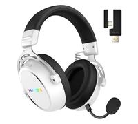 HATOR Hypergang 3 - Auriculares inalámbricos para videojuegos, audio Hi-Res, Híbrido ANC, 45h batería, audio espacial, Bluetooth y 2.4GHz, micrófono desmontable, RGB, seguimiento de cabeza, aplicación