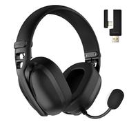 HATOR Hyperpunk 3 - Auriculares inalámbricos para videojuegos, audio Hi-Res, híbrido ANC, controlador de 40 mm, Bluetooth y 2,4 GHz, batería de 45 h, micrófono desmontable, USB-C para PC, PS5, color