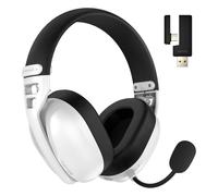 HATOR Hyperpunk 3 - Auriculares inalámbricos para videojuegos, audio Hi-Res, híbrido ANC, controlador de 40 mm, Bluetooth y 2,4 GHz, batería de 45 h, micrófono desmontable, USB-C para PC, PS5, color