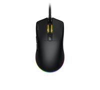 HATOR Pulsar 3 Ratón Gaming con Cable, 62g Ligero, diseño simétrico, PixArt PMW3311, 12000 dpi, Optical Switches 100M, RGB, 1000Hz, Paracord Cable, PTFE Skates, Grip, 6 Botones, USB-A, PC/Mac, Negro