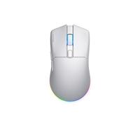 HATOR Pulsar 3 - Ratón inalámbrico para juegos (11.000 ppp, 2,4 GHz, Bluetooth/USB, 68 g, RGB, deslizador de PTFE, cable paracord), conmutadores ópticos 100 M, Windows/Mac/Linux, color blanco