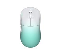 HATOR Quasar 3 Ultima - Ratón inalámbrico para gaming (52 g, sensor PIXArt PAW3950, 30.000 DPI, 8000 Hz, frecuencia de sondeo óptico, Bluetooth, 2,4 GHz y USB), color blanco menta degradado