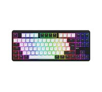 HATOR Rockfall 3 TKL - Teclado inalámbrico para videojuegos, intercambiable en caliente, RGB, Gasket Mount, batería de 4000 mAh, 2,4 GHz/Bluetooth/USB, PBT Keycaps, QMK/VIA, DE Layout, Mac/Windows
