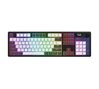 HATOR Skyfall 100 Pro Wireless Teclado Gaming mecánico inalámbrico, Silent Switches, Hot-Swap, RGB, PBT, TFT Screen, 1000Hz, 2.4GHz/Bluetooth 5.3/USB-C, PC/Mac, US/ANSI Layout (QWERTY), Gris/Negro