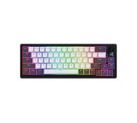 HATOR Skyfall 65 Pro Wireless Teclado Gaming mecánico inalámbrico, 65%, Silent Switches, Hot-Swap, RGB, PBT, TFT Screen, Gasket-Mount, 1000Hz, 2.4GHz/Bluetooth 5.3/USB-C, US/ANSI (QWERTY), Gris/Negro