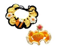 Hats for Cats Crochet Dress Up Party Headwear Costume Prop with Bib | Sombrero para perros pequeños y medianos para cumpleaños, fiestas, vacaciones, vacaciones, viajes, hogar, exteriores, parque