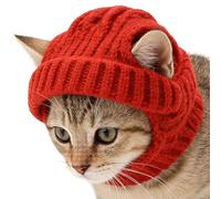 Hats for Cats, Knitted Soft Breathable Headwear with ear Holes,Cat Dog Cute Headwear - for Chihuahua French Bulldog Kitten Puppy Winter Party Birthday Cosplay Halloween New Years Festival