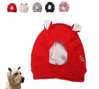 Hats For Dogs,Dog Ear Defenders,Dog Winter Hat,Dog Ear Muffs Noise Protection,Ear Protectors For Dogs,Fashion Soft Winter Warm Rabbit Ear Design Puppy Caps,Suitable For Large Dogs (Red)