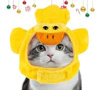 Hats for Dogs - Duck Shape Cat Hat | Funny Cute Soft Plush Pet Hat with Adjustable Strap | Warm Pet Apparel and Cold Weather Pet Gear for Small Puppies and Kittens | Photo Props and Pet Supplies