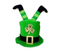 Hats para adultos de San Patricio Día 11,81 x 11,81 x 13,78 pulgadas Green Leprechaun High Top Hat, 3D Irish Leg Design, St Patricks Day Hat, Disfraz Party Headwear Accessory | Irish Cosplay For Irish