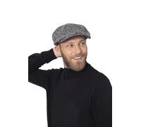 HATSQUARE - Gorra Newsboy Lana Tweed 8 Paneles, Tapa Plana Baker Boy, Sombrero de Invierno para Hombre, Color Gris, Talla