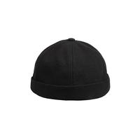 HATSQUARE - Marinero Sombrero Unisex de algodón, sin Visera, el patrón, el cráneo, sin Visera, Gorra para Hombres y Mujeres - Negro