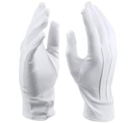 HatStar Guantes blancos, con ribetes en talla única, accesorio para disfraz de Santa Claus, para hombre y mujer, Halloween, carnaval y carnaval, Blanco, M