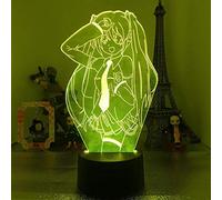 Hatsune Miku Anime 3D Luz de noche con control remoto 16 colores Lámpara de mesa LED Luz táctil Regalo Dormitorio de los niños Traje Decoración de la habitación
