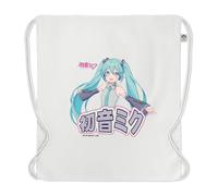 Hatsune Miku - Mochila con cordón (algodón orgánico, 37 x 41 cm, bolsa de gimnasia o deporte ligera, cordones ajustables, bolsa ecológica, d, M